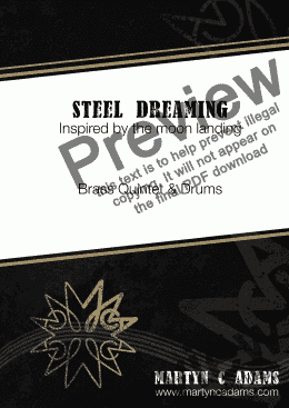 page one of Steel Dreaming (Brass Quintet with Drums)