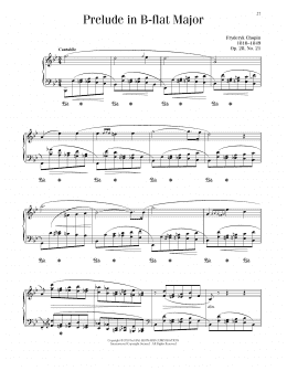 page one of Prelude In B-Flat Major, Op. 28, No. 21 (Piano Solo)