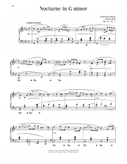 page one of Nocturne In G Minor, Op. 37, No. 1 (Piano Solo)