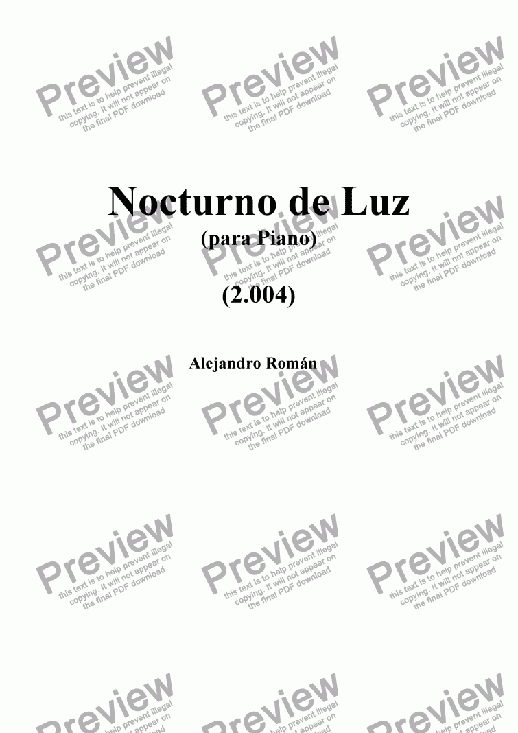 page one of Nocturno de Luz