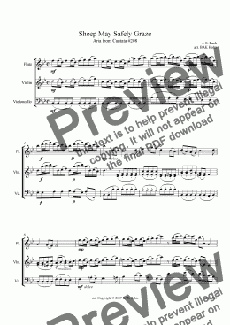 page one of Sheep May Safely Graze (flute, violin, cello)