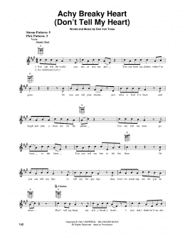 page one of Achy Breaky Heart (Don't Tell My Heart) (Easy Guitar)