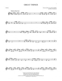 page one of Great Things (Violin Solo)