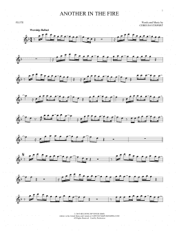 page one of Another In The Fire (Flute Solo)
