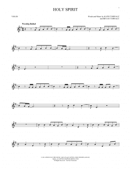 page one of Holy Spirit (Violin Solo)