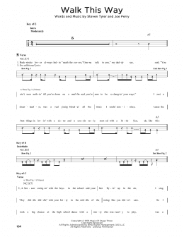 page one of Walk This Way (Easy Bass Tab)