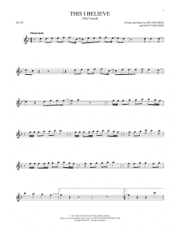 page one of This I Believe (The Creed) (Flute Solo)