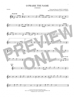 page one of O Praise The Name (Anastasis) (Violin Solo)