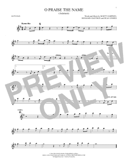 page one of O Praise The Name (Anastasis) (Alto Sax Solo)