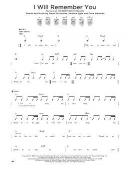 page one of I Will Remember You (Guitar Lead Sheet)