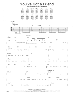 page one of You've Got A Friend (Guitar Lead Sheet)