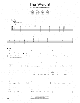 page one of The Weight (Guitar Lead Sheet)