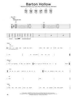 page one of Barton Hollow (Guitar Lead Sheet)