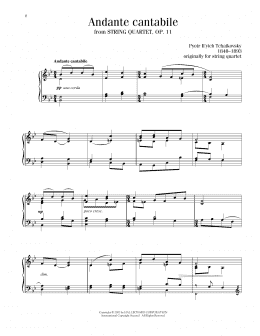 page one of Andante Cantabile (Piano Solo)