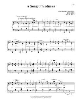 page one of Chanson Triste, Op. 40, No. 2 (Piano Solo)