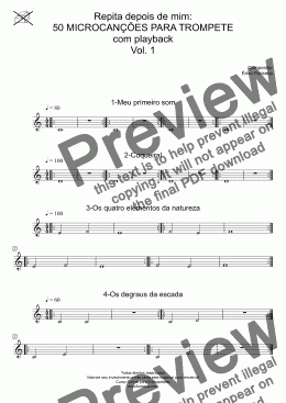 page one of Repita depois de mim! 50 Microcanções para o trompetista iniciante (com playback)  Volume 1
