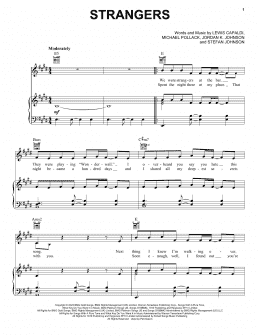 page one of Strangers (Piano, Vocal & Guitar Chords (Right-Hand Melody))