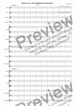 page one of Scene for Orchestra No.1 'Sunrise' Op.5 No.1