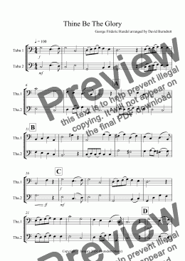page one of Thine Be The Glory for Tuba Duet