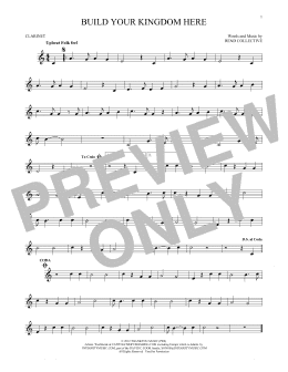 page one of Build Your Kingdom Here (Clarinet Solo)