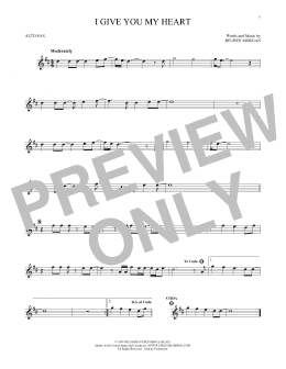 page one of I Give You My Heart (Alto Sax Solo)