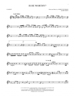 page one of Is He Worthy? (Clarinet Solo)