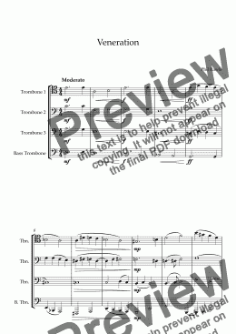 page one of Veneration - Trombone Quartet