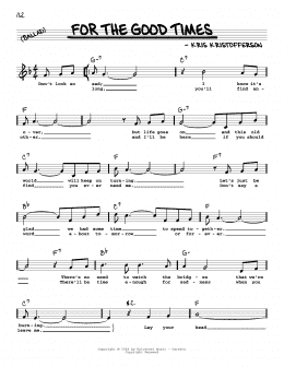 page one of For The Good Times (Real Book – Melody, Lyrics & Chords)