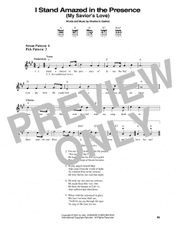 page one of I Stand Amazed In The Presence (My Savior's Love) (Easy Guitar)