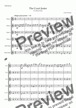page one of The Court Jester  Original for Flute Choir