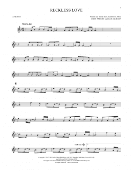 page one of Reckless Love (Clarinet Solo)