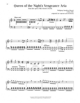 page one of Queen Of The Night's Vengeance Aria (Piano Solo)