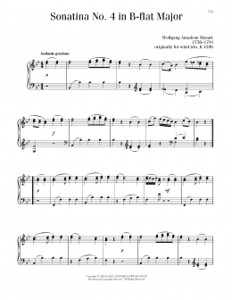 page one of Sonatina No. 4 In B-Flat Major (Piano Solo)