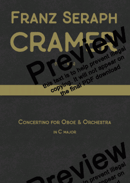 page one of Cramer - Concertino for Oboe & Orchestra in C major