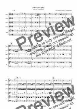 page one of Schubert Rocks! for Viola Quartet