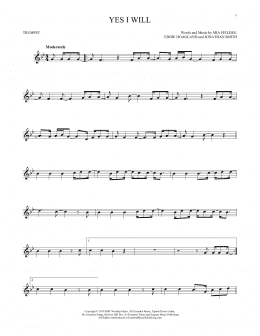 page one of Yes I Will (Trumpet Solo)