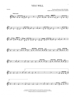 page one of Yes I Will (Violin Solo)