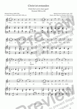 page one of Christ ist erstanden (Christ the Lord is risen again) - Hymnal 1982 no.184 - Descant
