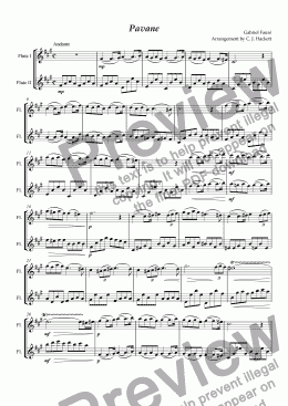 page one of Fauré: Pavane - for Flute Duet