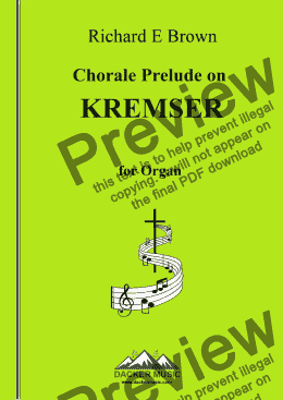 page one of Chorale Prelude on Kremser