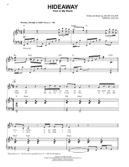 page one of Hideaway (Piano & Vocal)