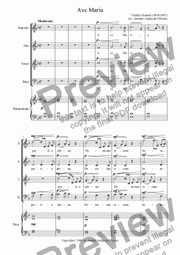 page one of Ave Maria (Gounod) - easy version