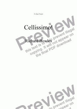 page one of Cellissimo!