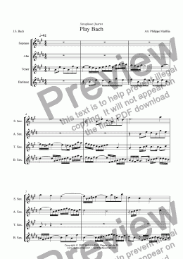 page one of Bach - Play Bach (Saxophone Quartet)