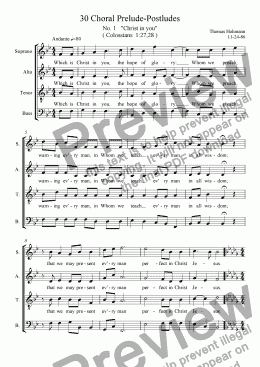 page one of 30 Choral Prelude-Postludes
