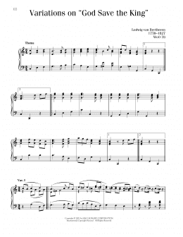 page one of 7 Variations On God Save The King, WoO 78 (Piano Solo)