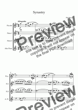 page one of Synastry - Flute Quartet