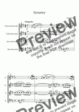 page one of Synastry - Recorder Quartet