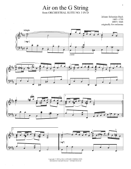 page one of Air On The G String (Piano Solo)