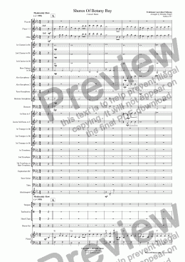 page one of Shores Of Botany Bay - Concert Band 